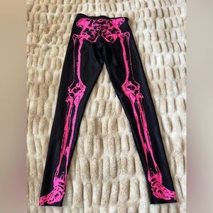 Blackmilk pink skeleton leggings, size Medium